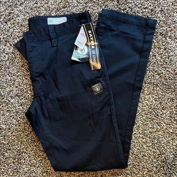 Volcom Men's Dark Navy Chinos - Picture 1 of 4